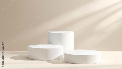 White Cylinder Podium for Product Presentation 3d mockup