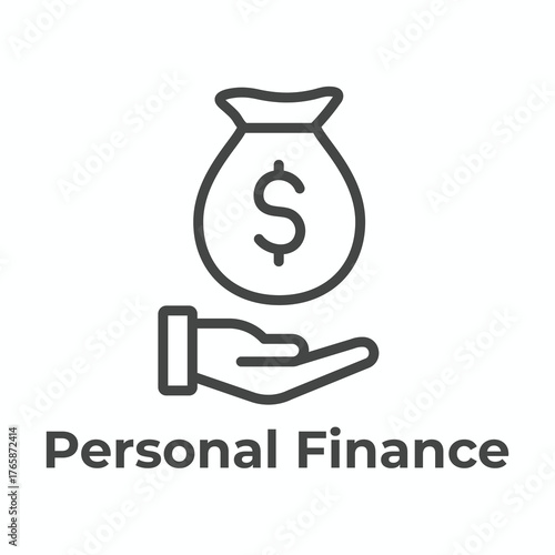 Personal Finance with Money Loan Icon Including Net Worth Image