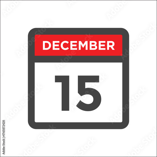 December 15 calendar icon day of month