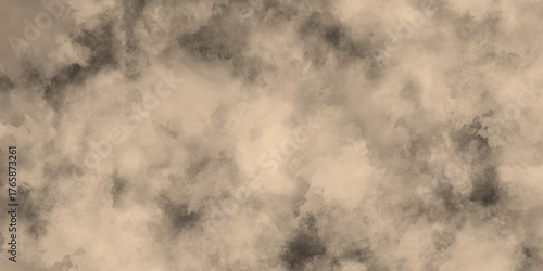 Watercolor background of coffee bombs or dust particles,Yellow fog and mist effect on black background. Pastel pink watercolor background, cloudy stains used as wallpaper, cover, presentation design .