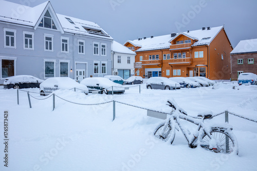 Parking Lot Covered in Snow