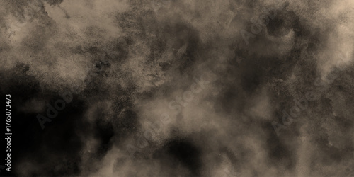 Watercolor background of coffee bombs or dust particles,Yellow fog and mist effect on black background. Pastel pink watercolor background, cloudy stains used as wallpaper, cover, presentation design .