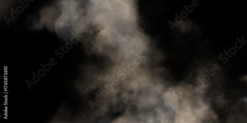 Watercolor background of coffee bombs or dust particles,Yellow fog and mist effect on black background. Pastel pink watercolor background, cloudy stains used as wallpaper, cover, presentation design .