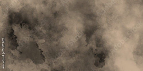 Watercolor background of coffee bombs or dust particles,Yellow fog and mist effect on black background. Pastel pink watercolor background, cloudy stains used as wallpaper, cover, presentation design .