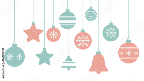 Festive Holiday Ornaments A charming array of hanging decorations, perfect for seasonal celebrations and winter festivities