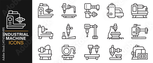 Engineering and fabrication outline icons for technical illustration.