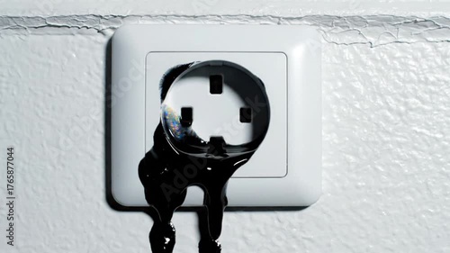 Melting electrical plug creates hazardous danger near wall socket