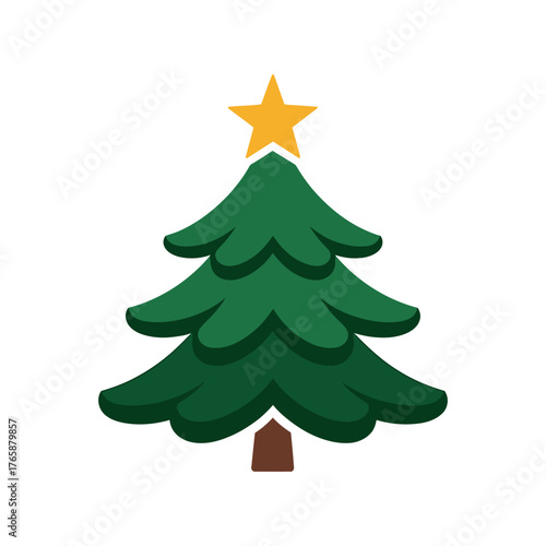 Christmas tree Icon on White Background Vector Art Illustration on white background.
