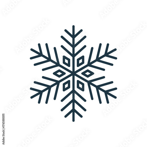 Snowflake pattern Icon on White Background Vector Art Illustration on white background.