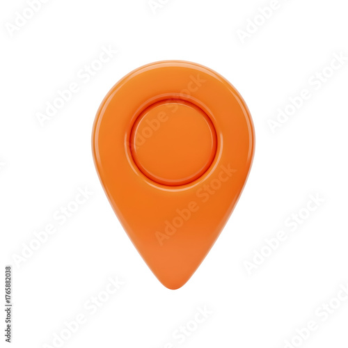 Orange Location Pin Icon Isolated