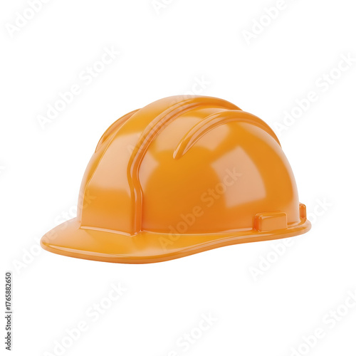 Orange Construction Hard Hat on Transparent Background