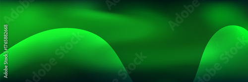 Green Light Motion Blur Abstract Background with Dark Gradient, Modern creative trendy design. poster, website, cover, flayer