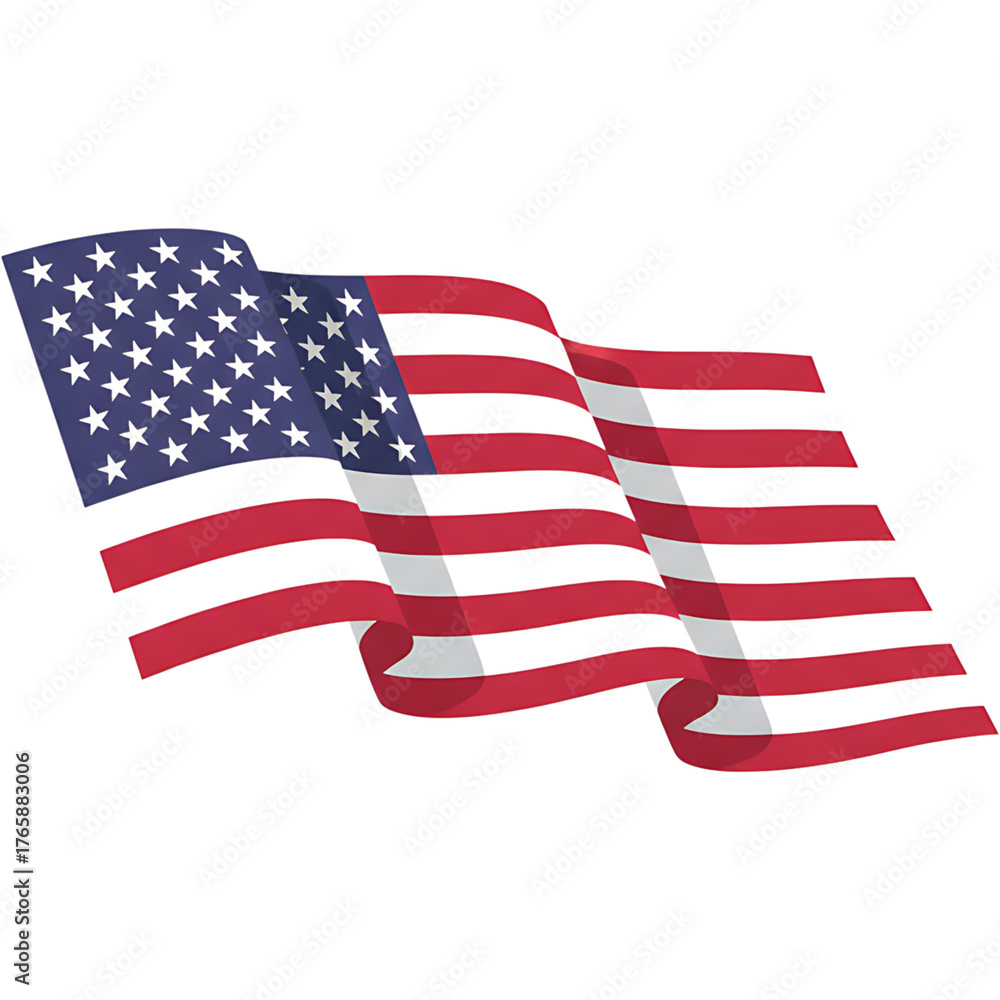 Obraz premium Waving National Flag of the United States