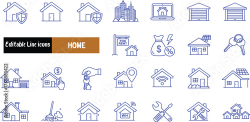 Home and Real Estate Icon Set for Websites and Apps