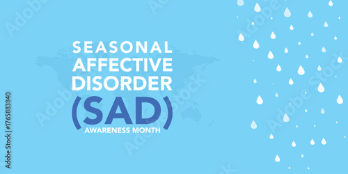December is Seasonal Affective Disorder Awareness Month background template. Holiday concept. background, banner, placard, card, and poster design template with text inscription and standard color.