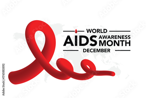 Aids awareness month is observed every year in December, This day brings attention to the growing number of people living long and full lives with HIV and to their health and social needs. Vector art