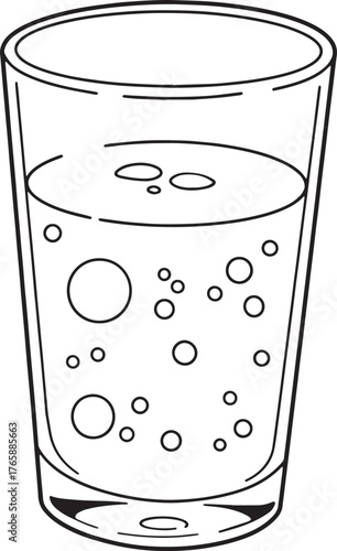 Elegant line drawing of a tall glass filled with refreshing spar