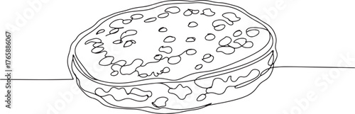 Minimalist Line Art Depiction of Irish Boxty, a Traditional Pota