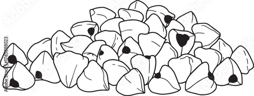 Monochrome Buckwheat Illustration for Culinary and Agricultural