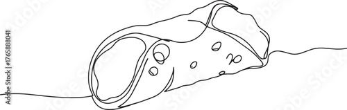 Single Line Drawing of Cannoli, a Traditional Italian Dessert, O