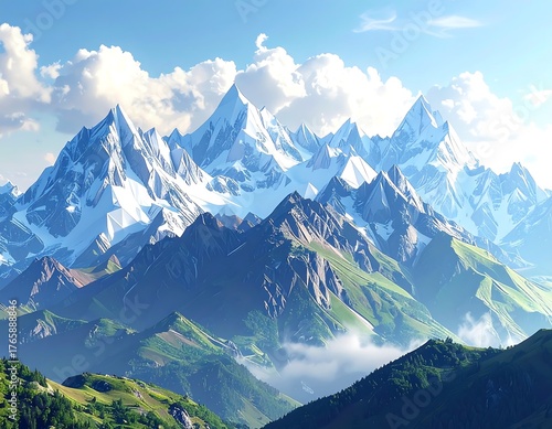 swiss alps in the summer