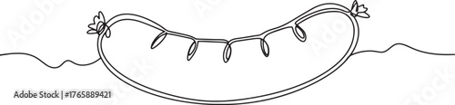 Minimalist line drawing of a bratwurst sausage, simple and moder