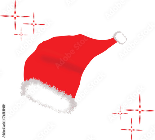 Santa hat vector red color for festive Christmas
