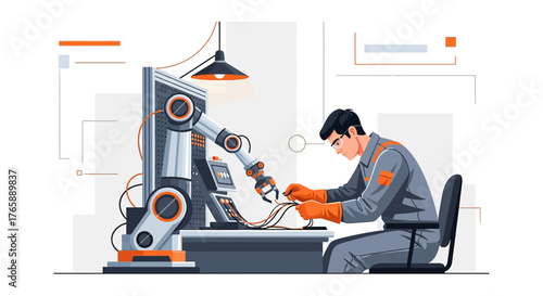 Manually overseeing advanced automation and robotic arm engineering for intricate assembly process