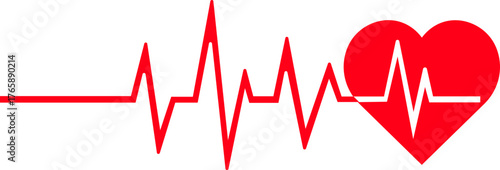 Red heartbeat line symbol, cardiology, medical pulse, healthcare clipart , health monitoring, digital heartbeat graphics, vector illustration !