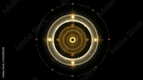 Vikram Samvat New Year. Vibrant light, motion, and sacred geometry in modern style.
