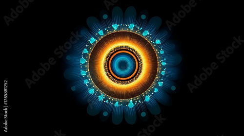 Sudarshana Chakra, blessing the world on Vikram Samvat New Year. Warm tones, fine details, and glowing aura