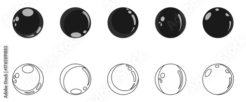 soap bubble ball set vector illustration isolated on white background.