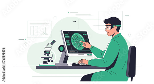 Scientific investigation analyzing data and results conducting experiment with precision