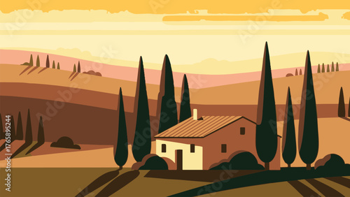 landscape with church