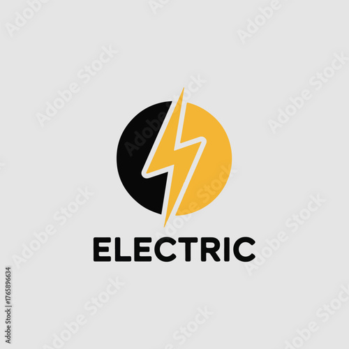 Free Download Vector art of electric logo with lightning bolt symbol and text - GFXLoad