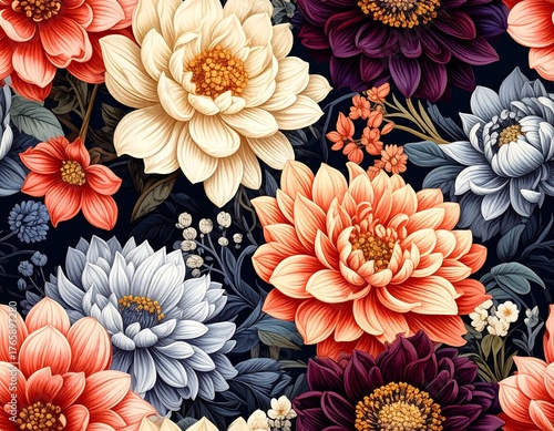 seamless background with flowers