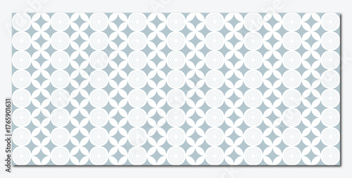 Subtle geometric pattern of interlocking diamonds and circles in soft pastel hues