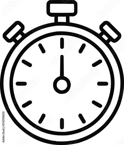 Timer and Stopwatch Outline Pack  Clean Minimal Chronograph Vector Illustration