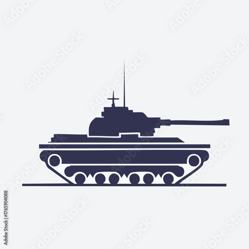 Military tank silhouette vector icon illustration.