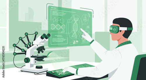 Cutting-edge genetic analysis with virtual reality and advanced microscope technologies in