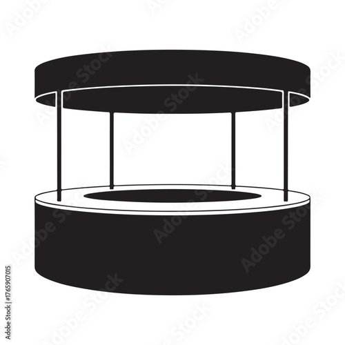 Simple silhouette of an open air booth or stand