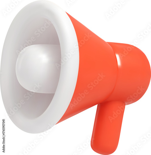 3D Vector Megaphone for Marketing and Communication Concept
