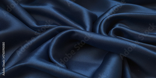 Dark Blue silk fabric texture luxurious background