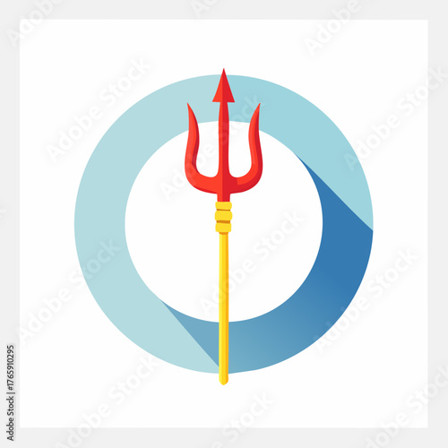 Trishul Symbol in Circle - A Symbol of Hinduism.