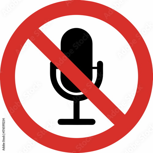 No Microphone Allowed Sign in Vector illustration  
