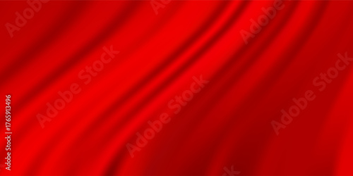 Abstract luxury Red metal curved stripes, shiny striped 3D metal abstract background, technology. Elegant red ribbons backdrop for invitation, cover, luxe invite, banner, voucher. Premium Vector EPS10