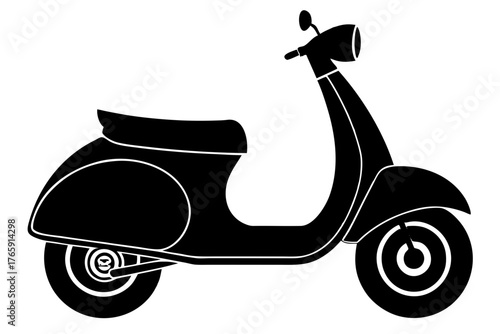 scooter silhouette vector, scooter bike black symbol
