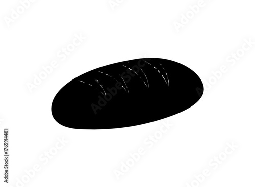 Black silhouette of a loaf of bread
