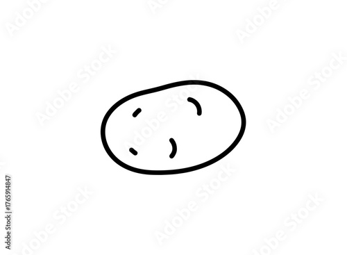 Simple line drawing of a potato