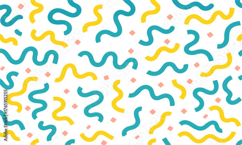 Retro Wave Pattern — Minimal Colorful Squiggle Design Vector Background illustration, easily editable.